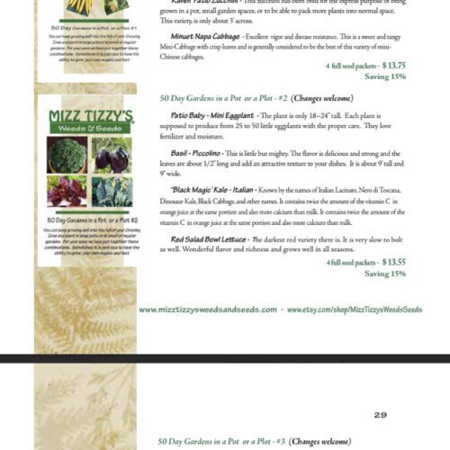 50 Day Gardens in a Pot or a Plot